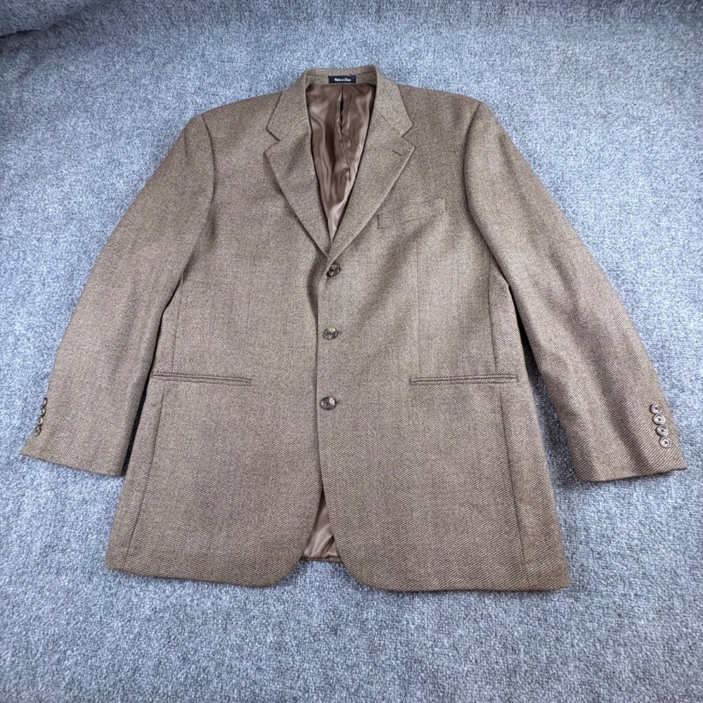Vintage Lauren Ralph Lauren Blazer Mens 46L Brown Lambswool Preppy Sport Coat